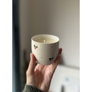 Bougie céramique Houx -...